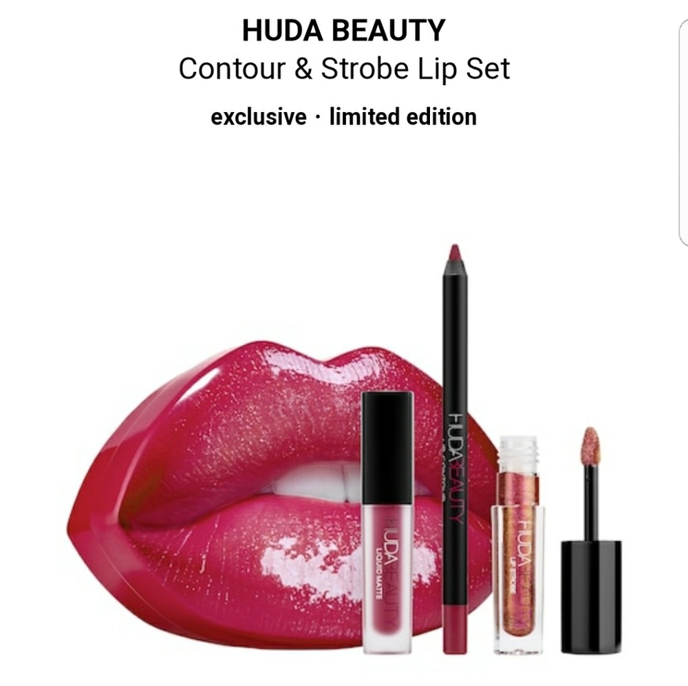 Huda beauty trophy wife contour & strobe lip set
